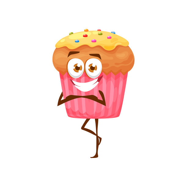 有趣的卡通蛋糕人物可爱的面包店吉祥物图片下载