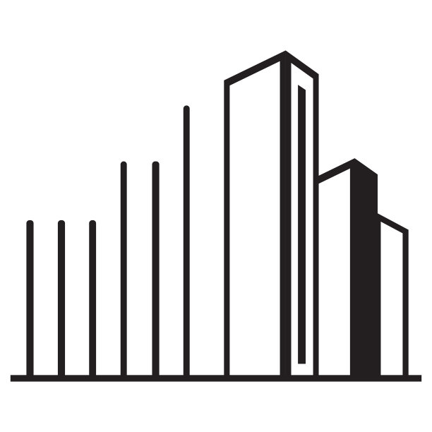 建筑线条艺术图标设计模板矢量插图图片下载