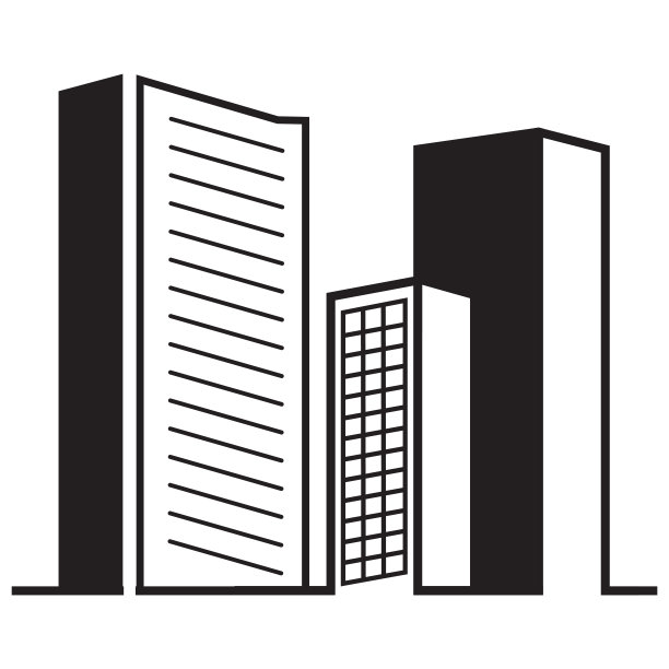 建筑线条艺术图标设计模板矢量插图图片下载