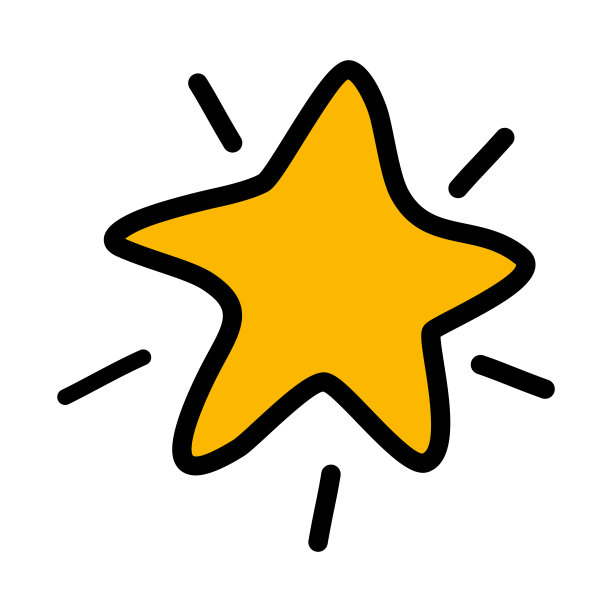 星星图标符号标志，手绘涂鸦图片下载