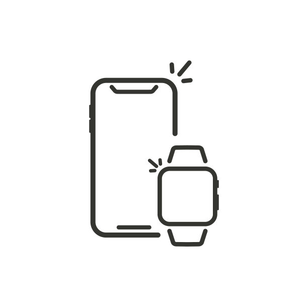 时钟图标连接到手机。图片下载