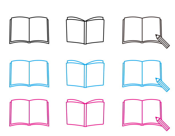 矢量插图书。教科书。参考书。图片下载