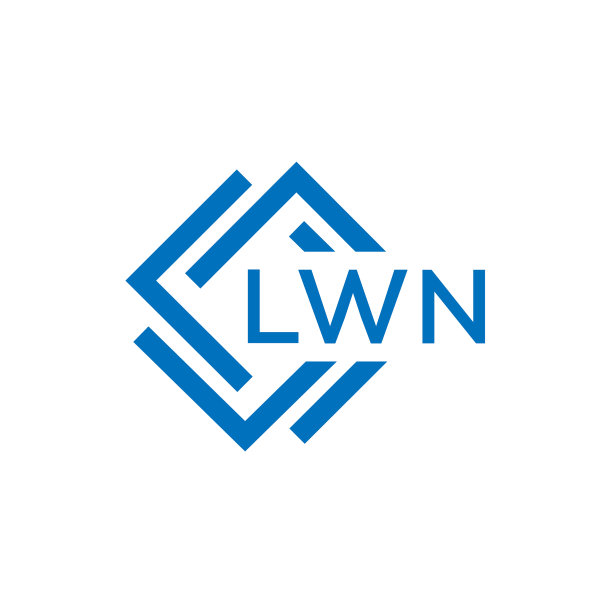 LWN字母标志设计在白色背景LWN图片下载