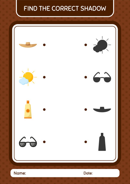 找到正确的阴影游戏与夏季图标图片下载