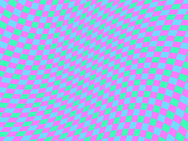 扭曲的网格，视觉错觉。狂欢迷幻，迷幻之旅。明亮的抽象背景紫罗兰色和蓝色。设计海报，横幅和促销项目。矢量图图片下载