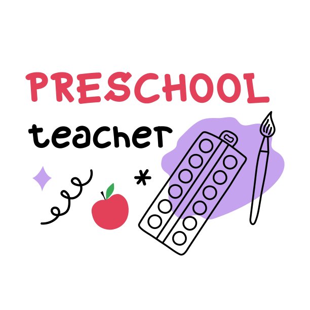 幼儿园老师的旗帜。矢量插图在涂鸦风格。印刷设计，海报，印刷，礼品贴纸图片下载