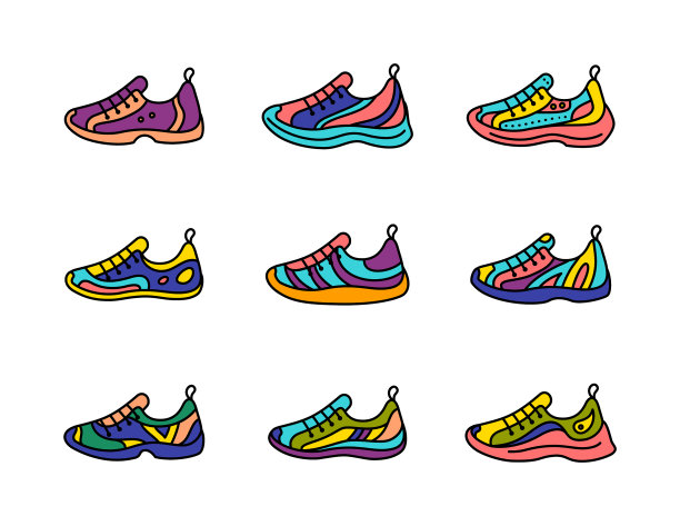 球鞋鞋细线图标设置图片下载