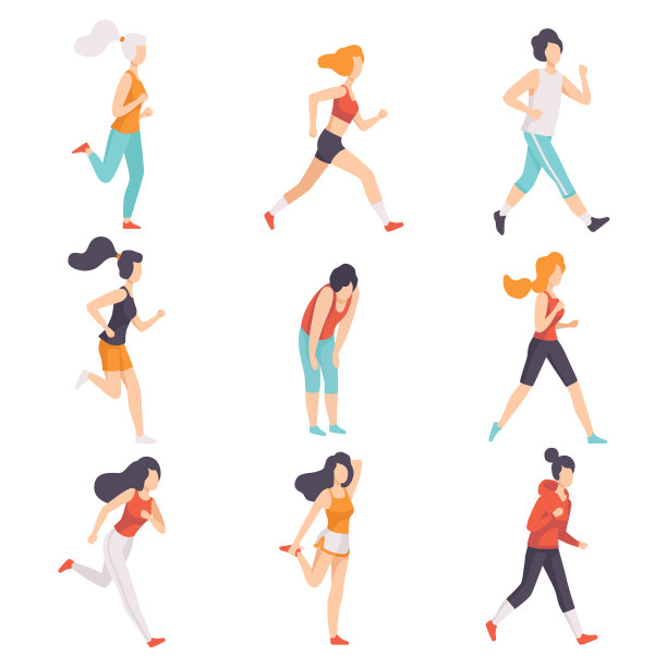 穿着运动服的女跑步者在跑步图片下载