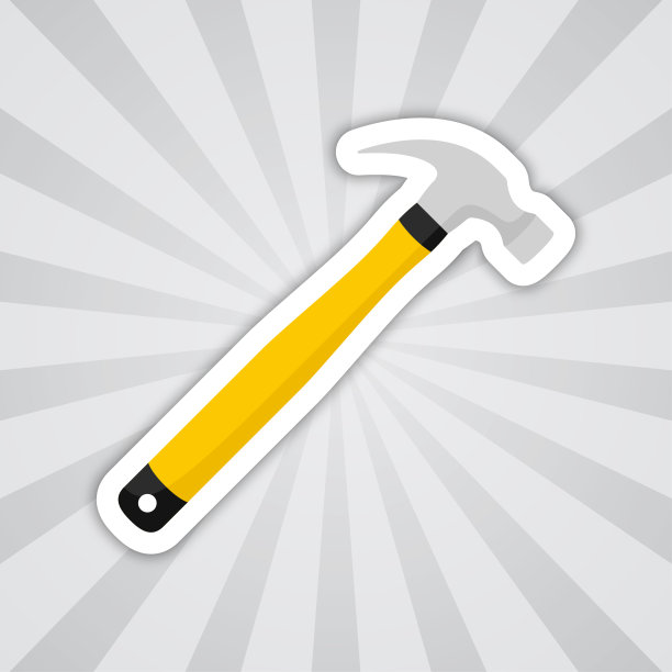 注意贴纸锤子，矢量图片下载