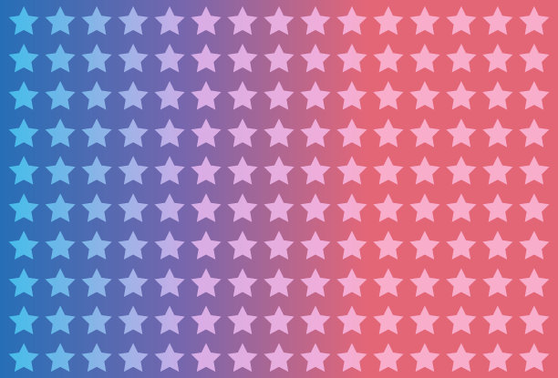 白色星星，蓝色和红色的渐变背景。现代明星模式。图片下载