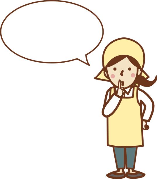 一个穿围裙的女人用手指捂着嘴。请保持安静。图片下载