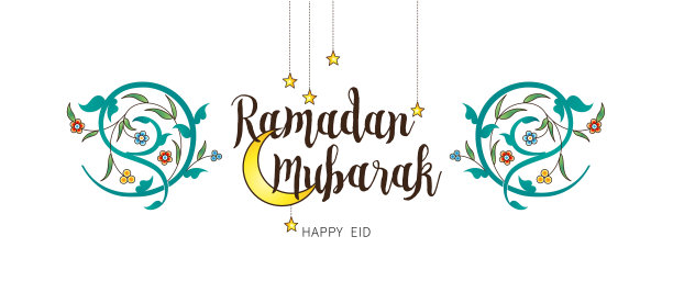 斋月穆巴拉克卡古董花横幅与图片下载
