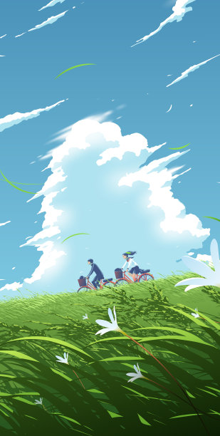 高中学生骑车下山图片下载