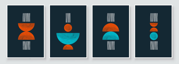 抽象有机墙艺术中世纪现代图片下载