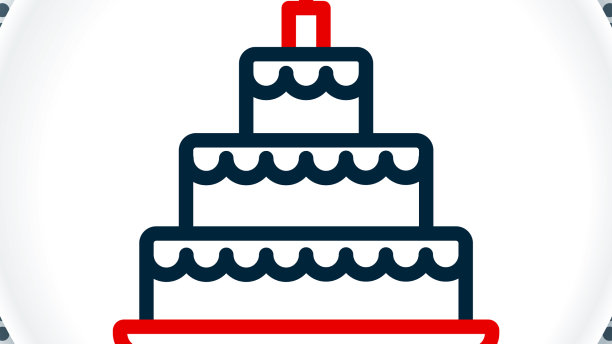 线婚礼蛋糕图标孤立在白色图片下载