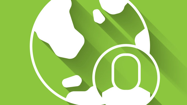 白色的地球仪和人的图标隔离与长图片下载