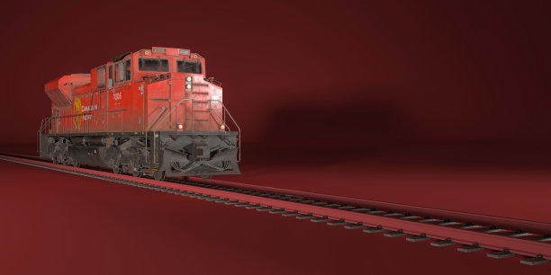 红色背景的老式红色蒸汽机车图片下载