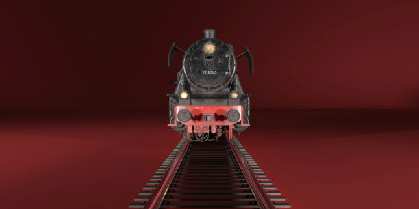 红色背景的黑色机车图片下载