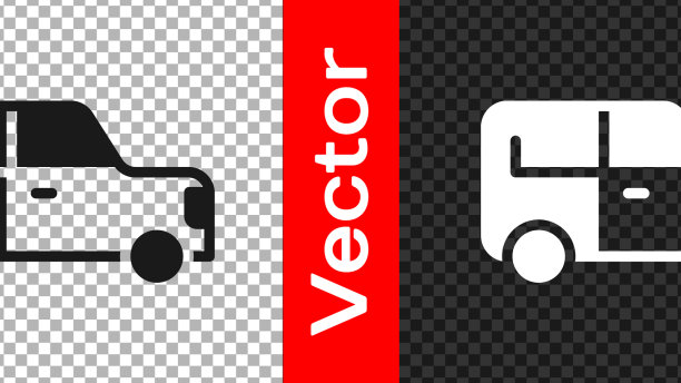 黑色汽车图标孤立在透明背景图片下载