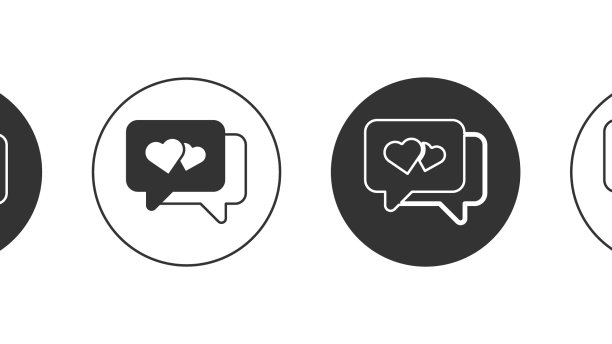 黑心在语音泡泡图标上孤立了图片下载