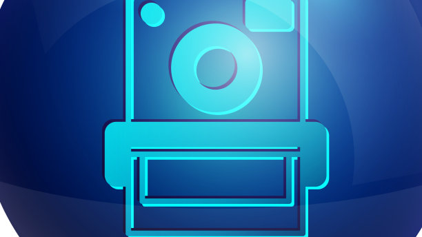 蓝色照片相机图标孤立在白色图片下载