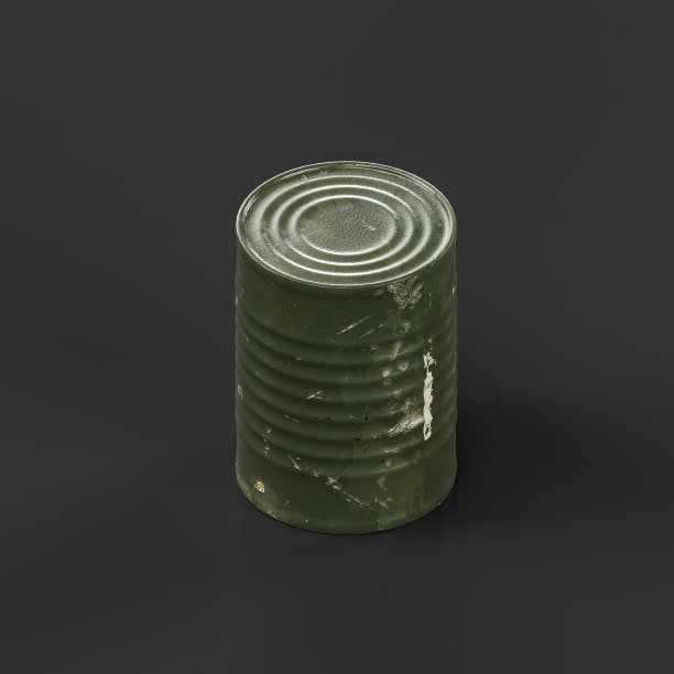 老军用食品罐，复古士兵罐头，3d渲染图片下载