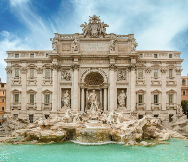 特莱维喷泉，罗马特莱维喷泉图片下载