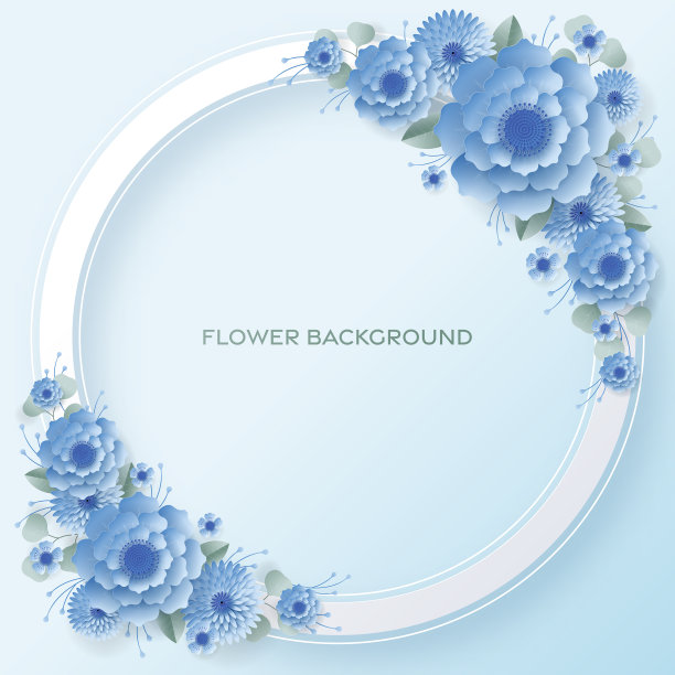 婚礼邀请卡模板与鲜花图片下载