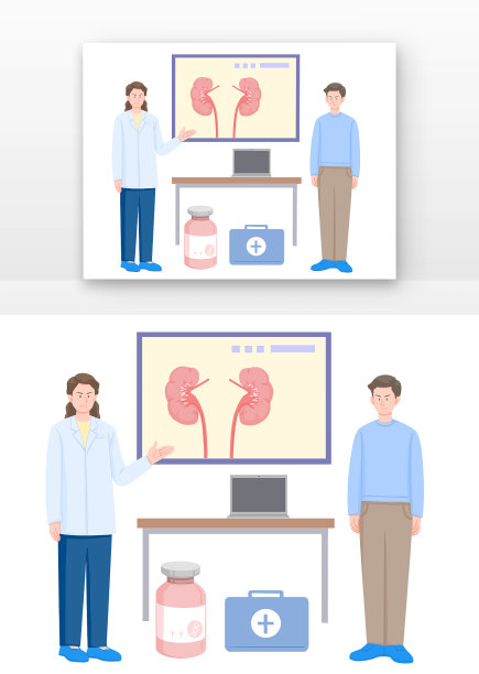 扁平风肾脏科场景医生讲解图片下载