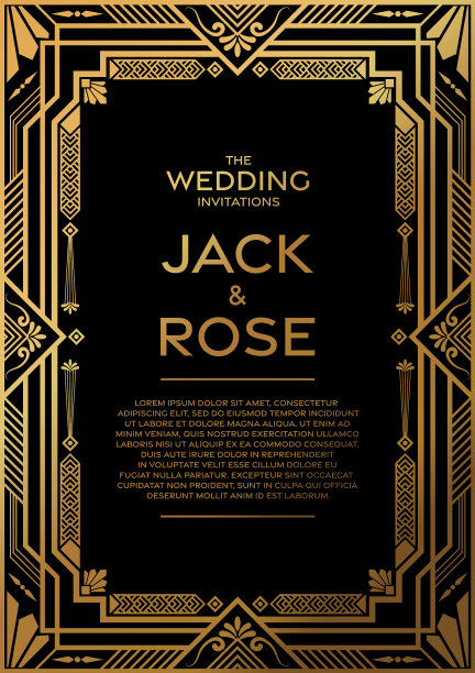 盖茨比贺卡贺卡模板艺术装饰几何图片下载