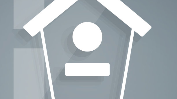 白色鸟屋图标孤立在灰色背景图片下载