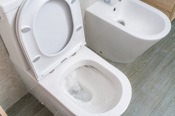 用马桶冲水高角度视图图片下载