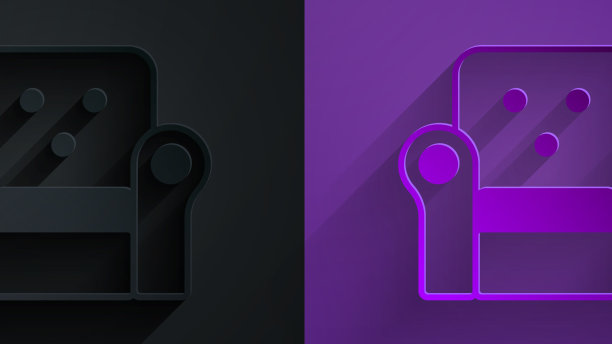 剪纸扶手椅图标孤立在黑色上图片下载