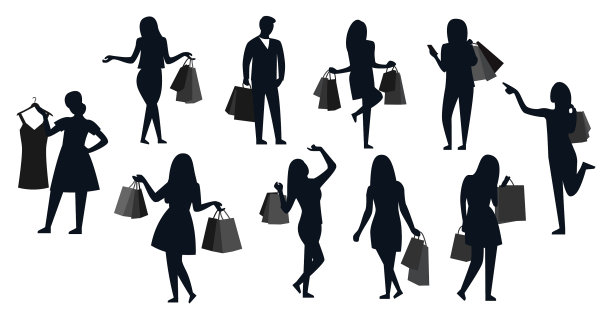 时尚女孩购物兴奋图片下载