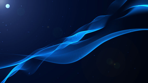 蓝色电粒子形态，未来霓虹图形动力，科技能量3d抽象艺术元素插画，科技人工智能，原子形状的网络空间主题壁纸图片下载