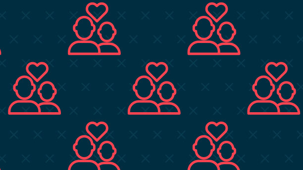 红线情侣图标隔离无缝图片下载