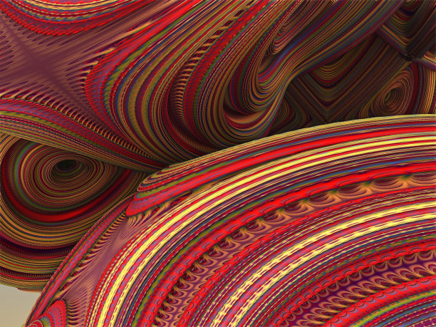 抽象的红色和棕色曲线背景。3d插画，3d渲染图片下载