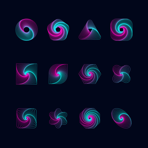 由直线构成的梯度螺旋图片下载