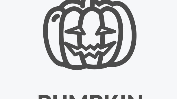 南瓜万圣节标志细线图标徽章图片下载