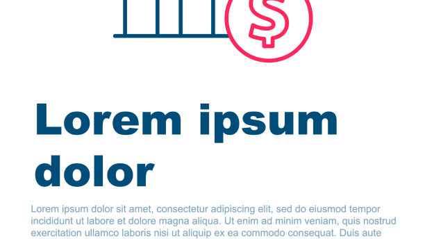 折线饼图信息图和美元符号图标图片下载