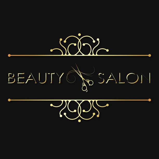 为美容院和发型师设计的金色设计图片下载