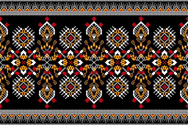 花交叉缝无缝图案。图片下载