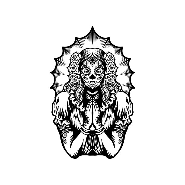 美好的日子里死去女孩的剪影图片下载