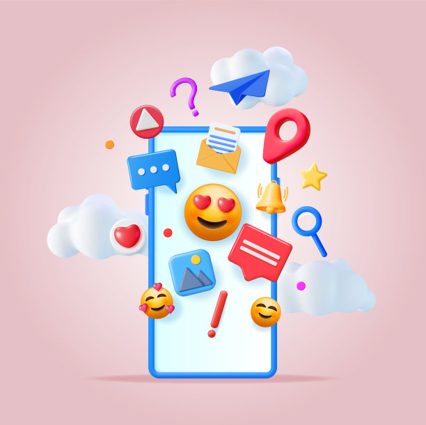 3D社交媒体概念被孤立。图片下载