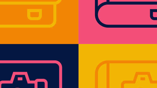 流行艺术线相册图库图标孤立上图片下载