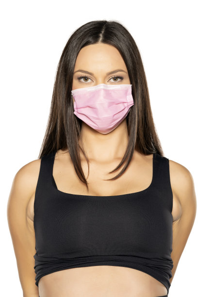 戴着医用口罩的年轻美女图片下载