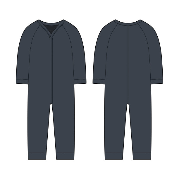 长袖连体衣婴儿蹦蹦跳跳的。深灰色的颜色。婴儿身体穿模拟。孩子紧身衣裤。图片下载