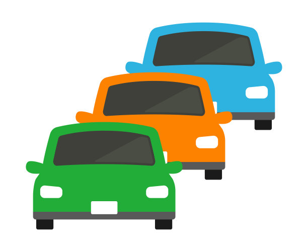 汽车车队孤立矢量插图。图片下载