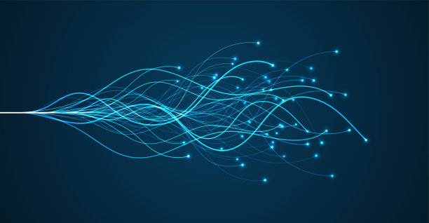 人工智能技术。人工智能的概念。蓝色和点线。数字，通信，科学，网络图片下载