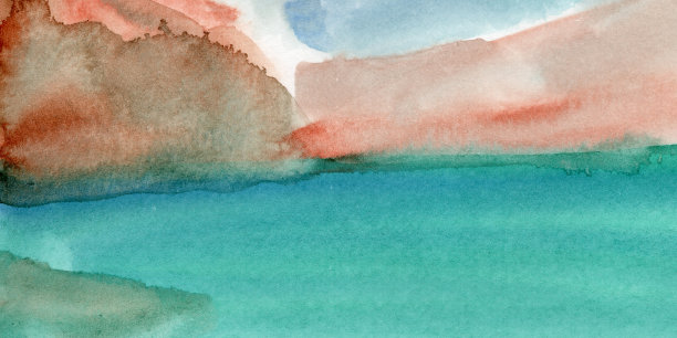现代抽象水彩景观。天山水水的极简艺术。背景是一幅简单的自然画。图片下载